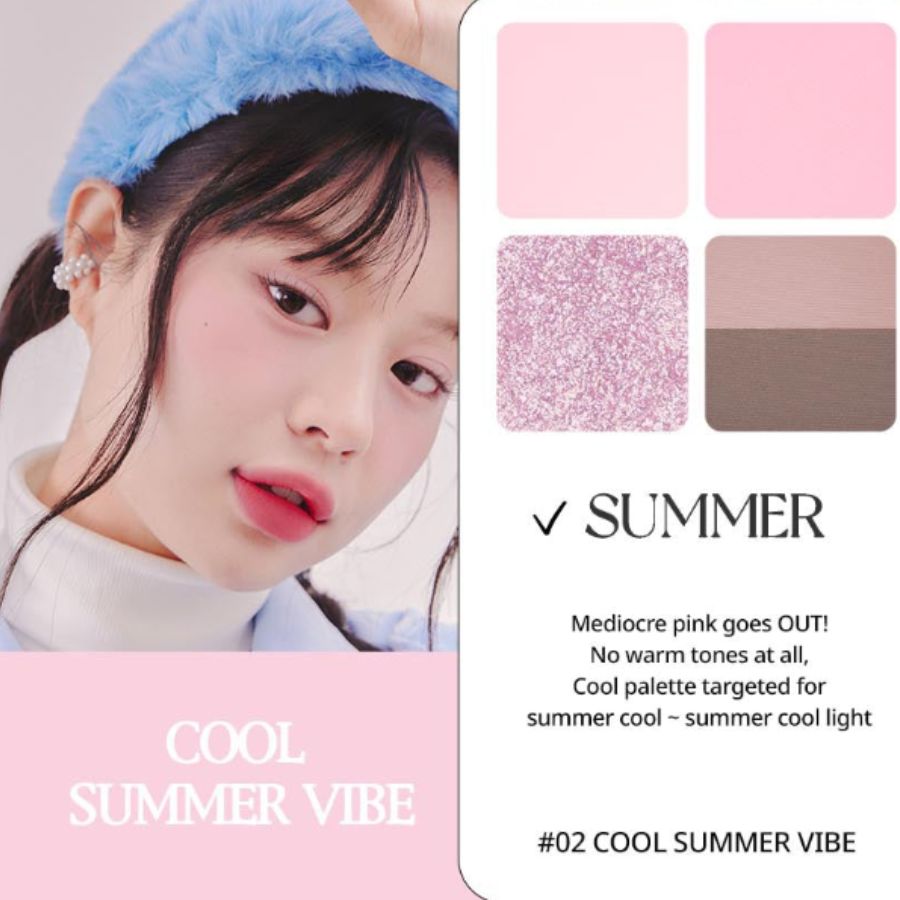 Phấn Mắt Peripera Ink 4 Ô Pocket Shadow Palette - 02 Cool Summer Vibe