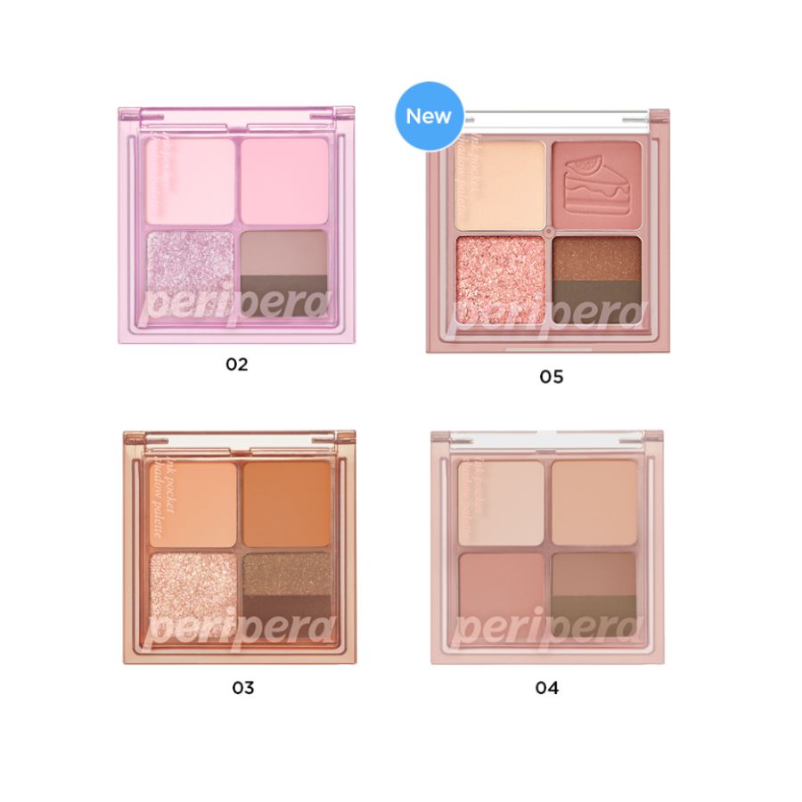 Phấn Mắt Peripera Ink 4 Ô Pocket Shadow Palette 04 You Know What Mute Is