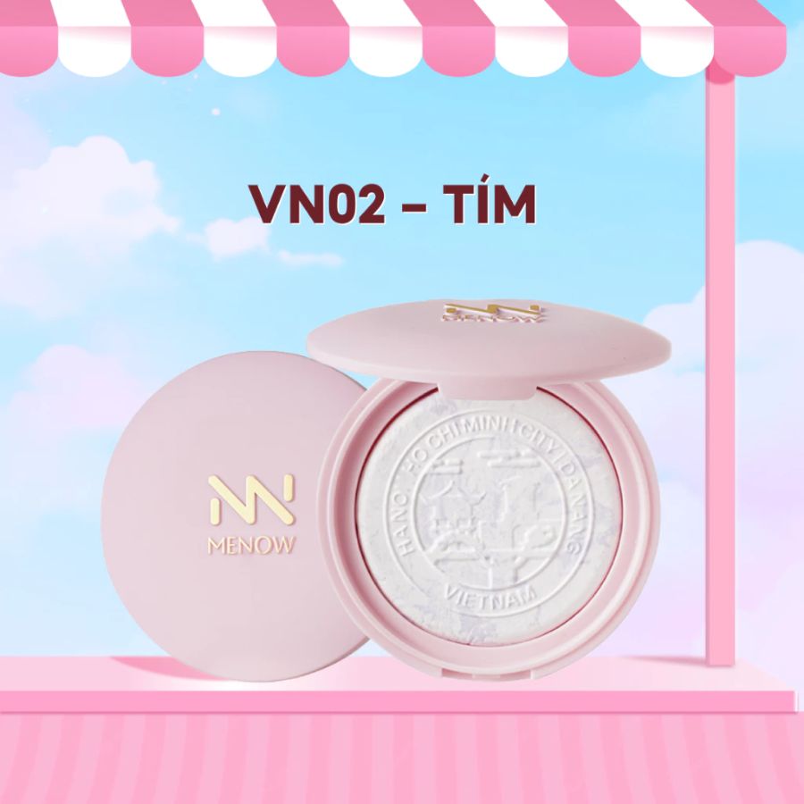 Phấn Phủ Dạng Nén Menow Clear Radiant Pressed Powder VN02 Purple