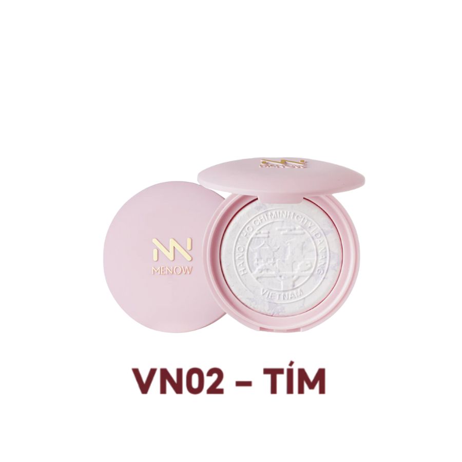 Phấn Phủ Dạng Nén Menow Clear Radiant Pressed Powder VN02 Purple