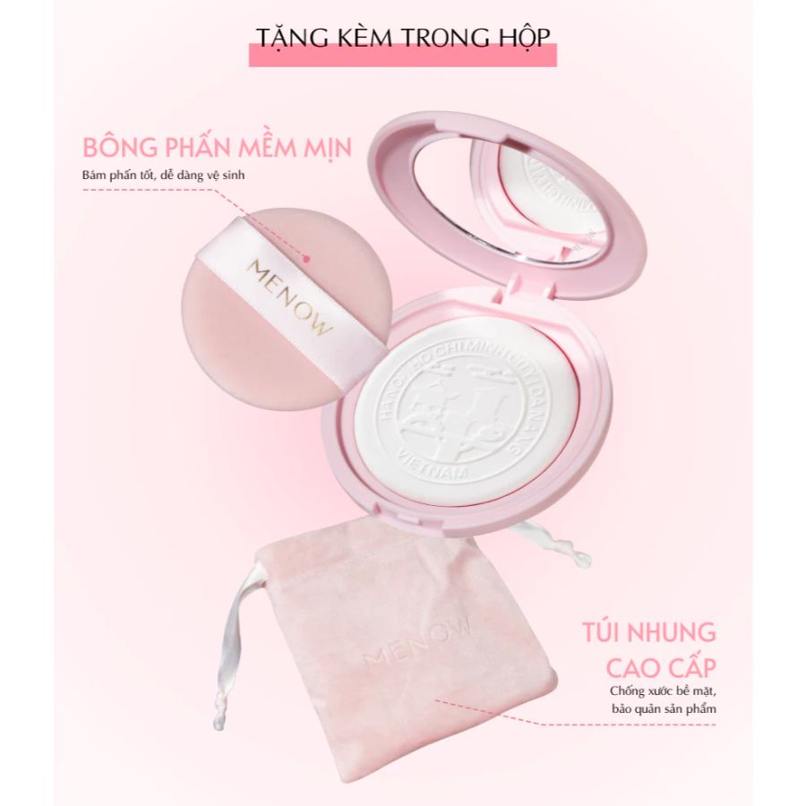 Phấn Phủ Dạng Nén Menow Clear Radiant Pressed Powder VN01 White