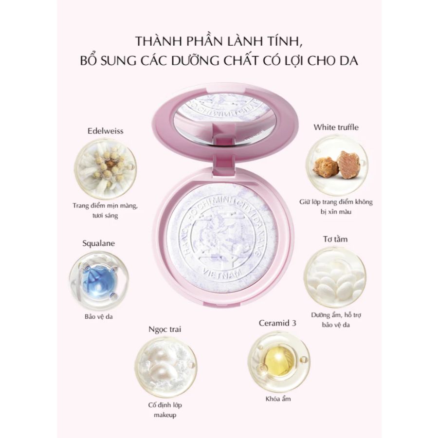 Phấn Phủ Dạng Nén Menow Clear Radiant Pressed Powder VN01 White