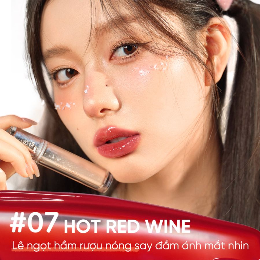 Son Bóng Judydoll Watery Lip Gloss - 07 Đỏ Rượu