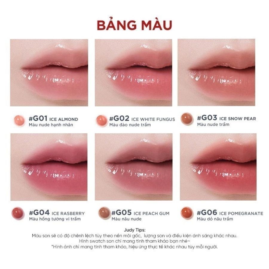 Son Dưỡng Judydoll Watery Esence Lip Glaze G02