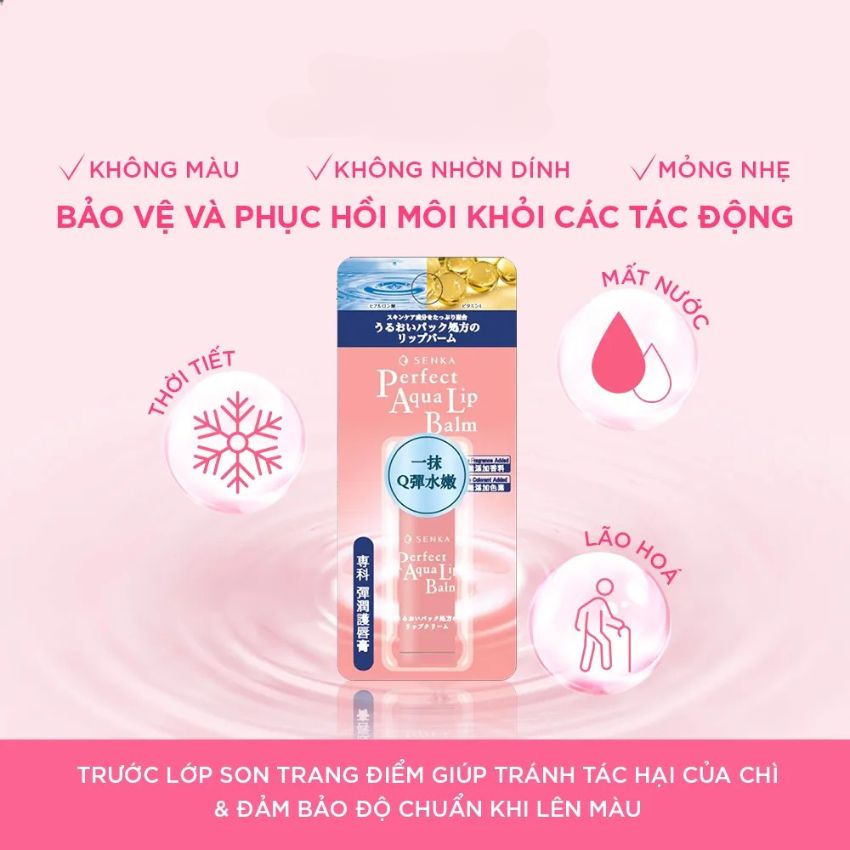 Son Dưỡng Môi Cấp Ẩm Senka Perfect Aqua Lip Balm N 4.5g