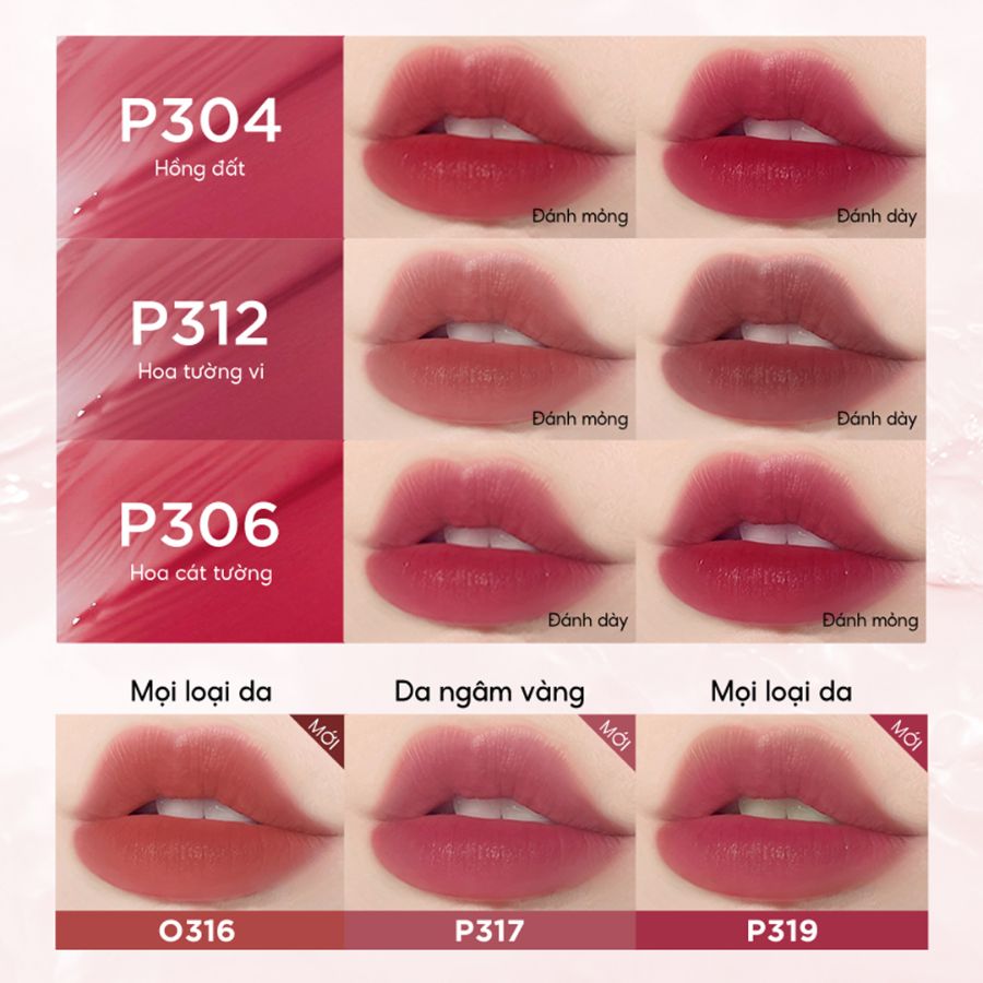 Son Tint Colorkey Soft Matte Water Tint O308 Đỏ Cam Đất
