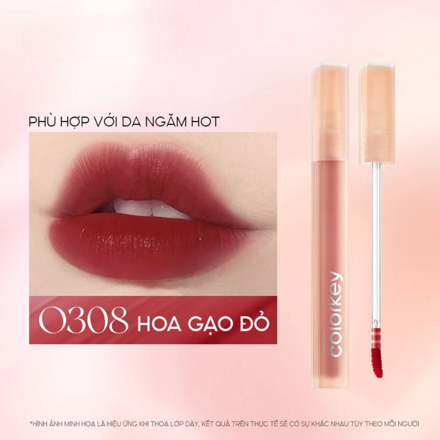 Son Tint Colorkey Soft Matte Water Tint O308 Đỏ Cam Đất