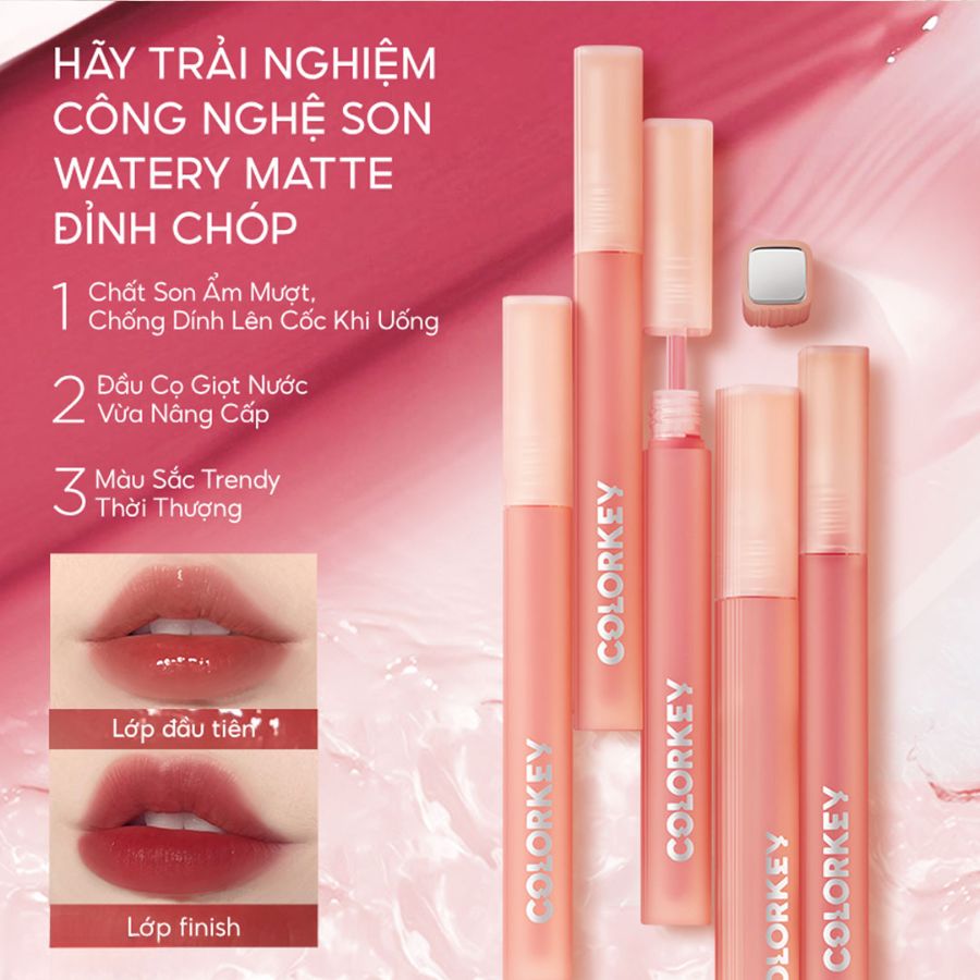 Son Tint Colorkey Soft Matte Water Tint O308 Đỏ Cam Đất
