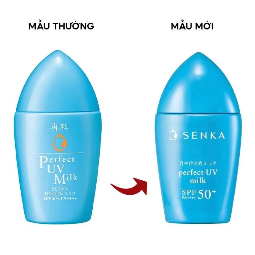 Sữa Chống Nắng Senka Perfect UV Milk SPF50+ PA++++ Kiềm Dầu, Mịn Lì Cho Da Dầu 40ml