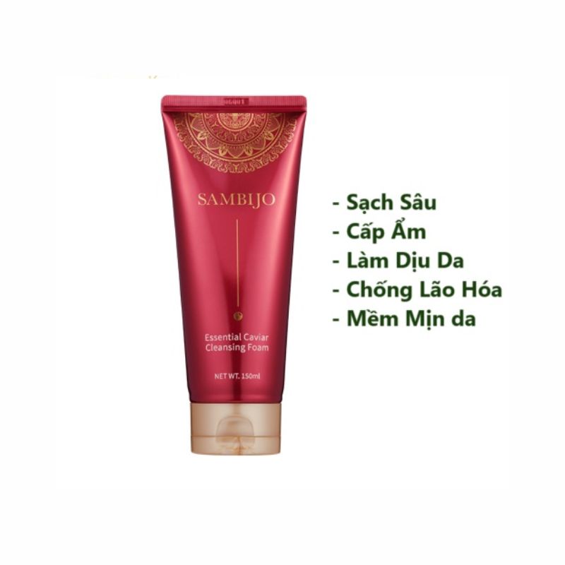 Sữa rửa mặt Sambijo tạo bọt dưỡng ẩm tinh chất Caviar 150ml