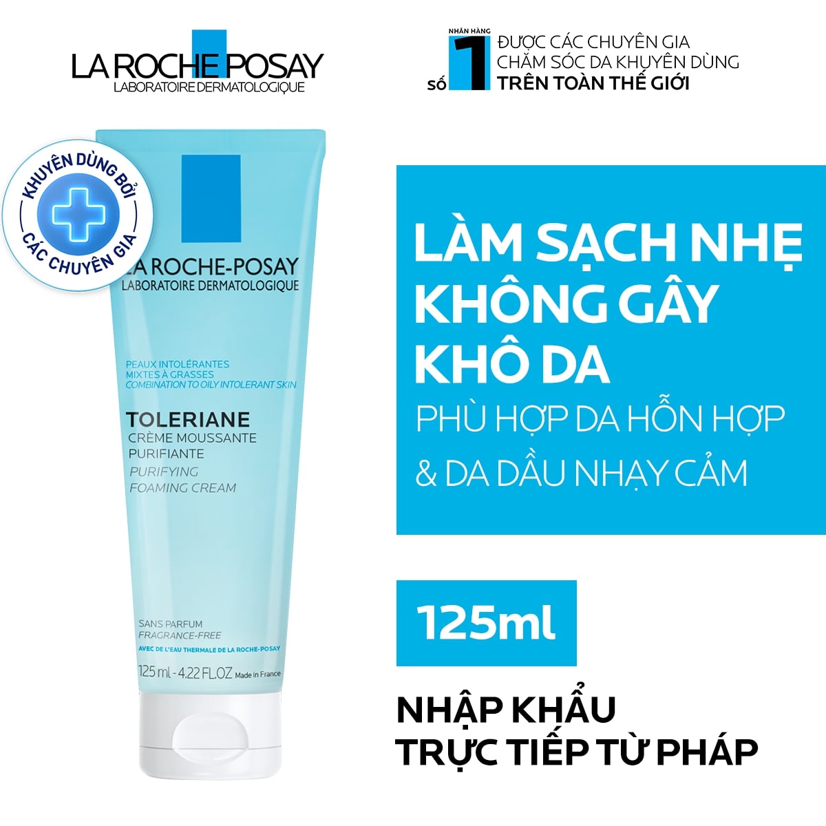 Sữa Rửa Mặt La Roche-Posay Toleriane Tạo Bọt Cho Da Quá Nhạy Cảm 125ml