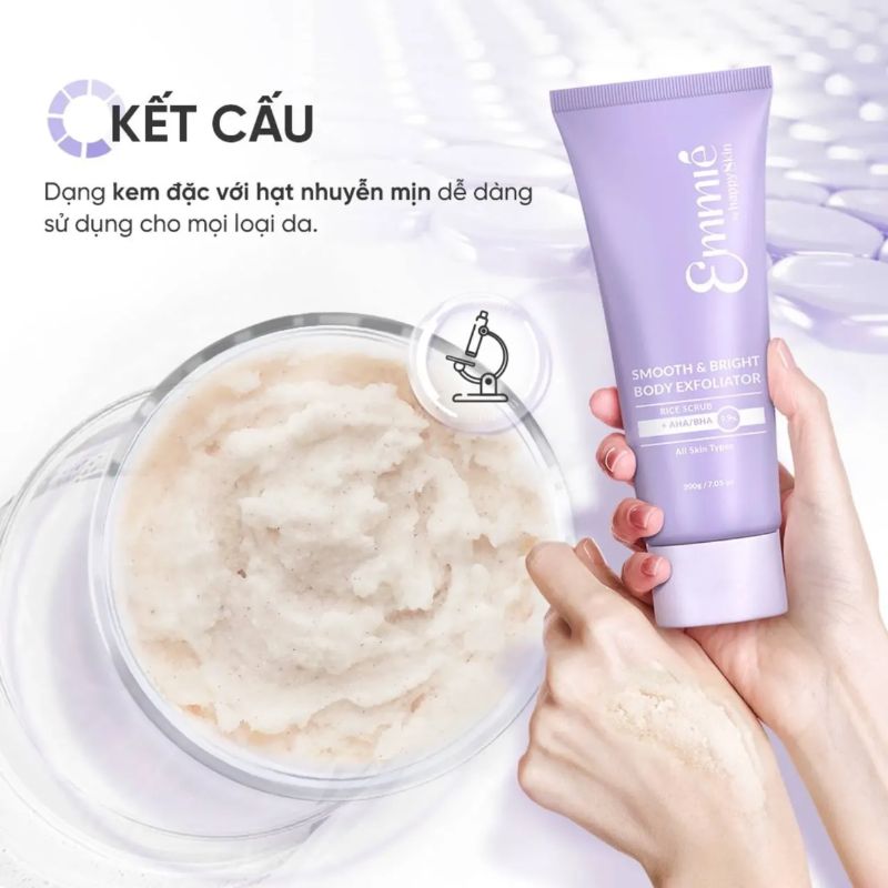 Tẩy Tế Bào Chết Emmié by HappySkin Làm Sáng Da Toàn Thân Smooth & Bright Body Exfoliator 200g