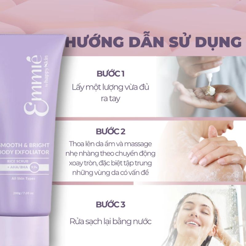 Tẩy Tế Bào Chết Emmié by HappySkin Làm Sáng Da Toàn Thân Smooth & Bright Body Exfoliator 200g