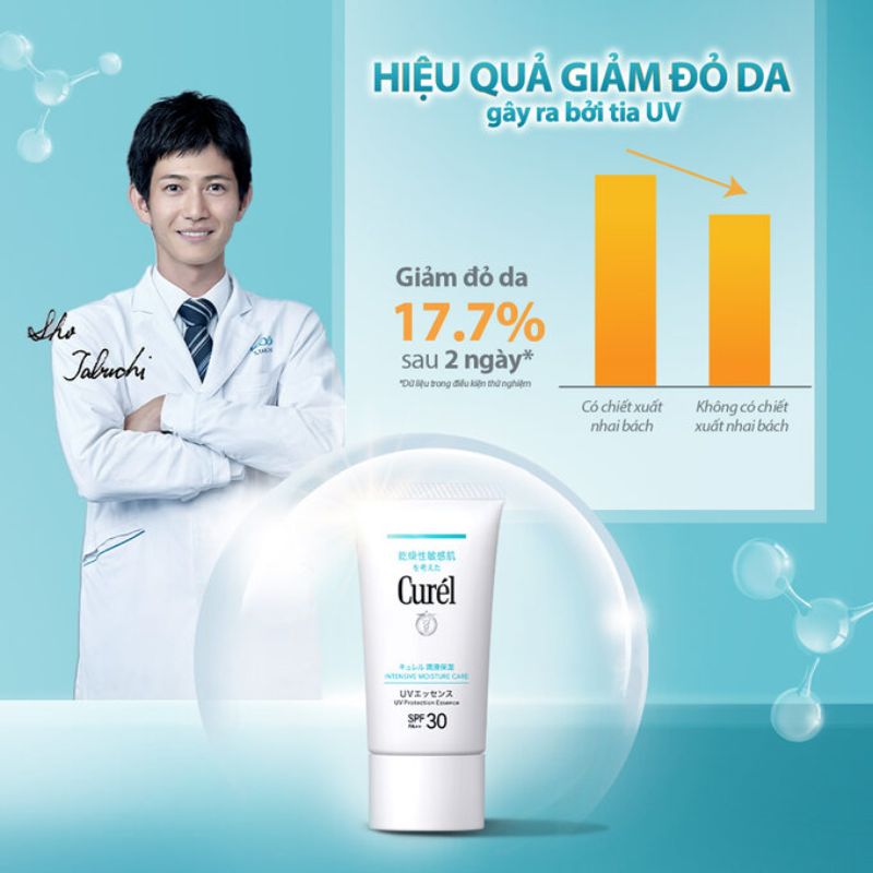 Tinh Chất Chống Nắng Curél Intensive Moisture Care SPF30 PA+++ Mặt & Toàn Thân Cho Da Khô Nhạy Cảm 50g