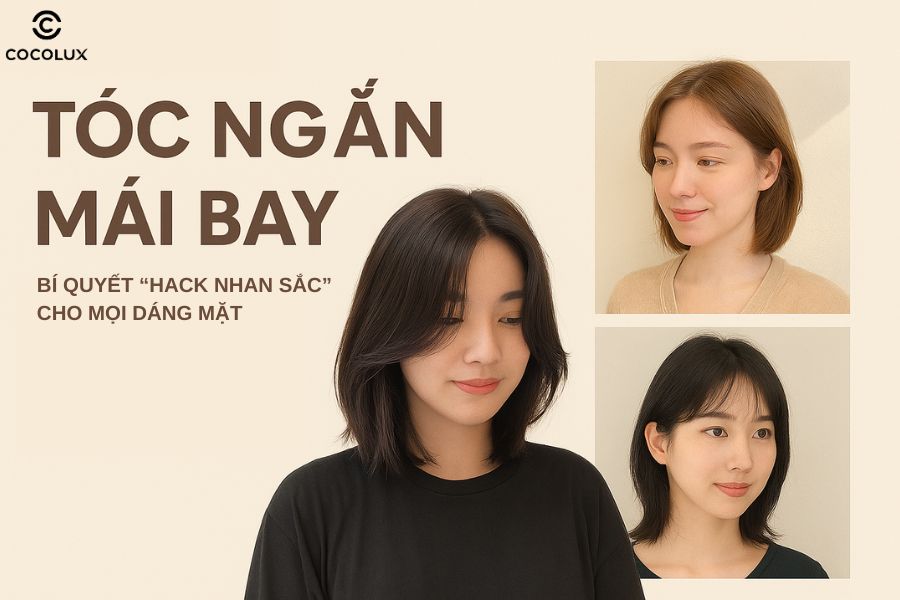Tóc ngắn mái bay – Bí quyết “Hack nhan sắc” cho mọi dáng mặt