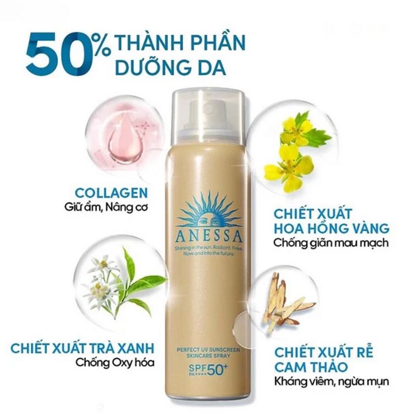 Xịt Chống Nắng ANESSA Perfect UV Sunscreen Skincare Spray SPF50+ PA++++ 60g