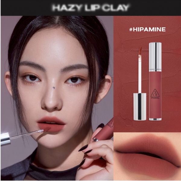 3CE Hazy Lip Clay #Hipamine: Màu Đỏ Nâu Đất