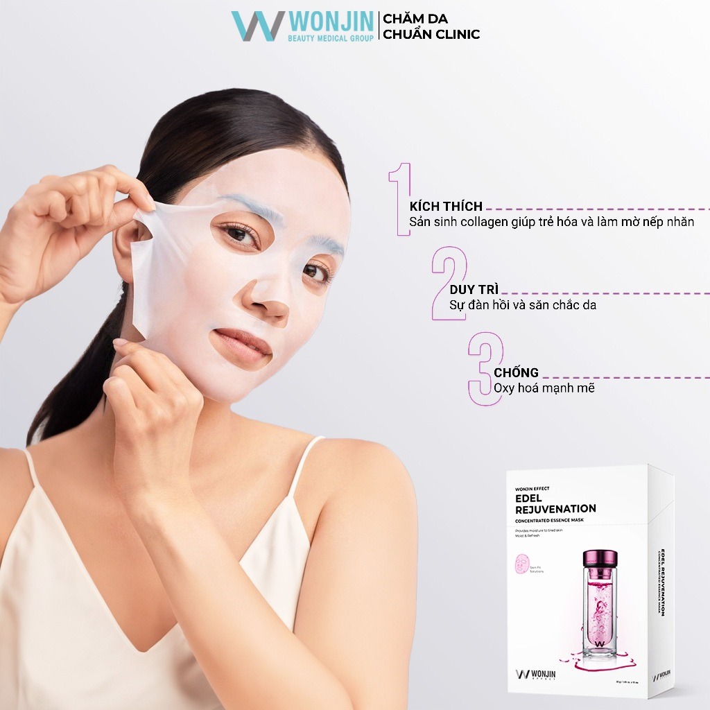 Mặt Nạ Wonjin Effect Edel Rejuvenation Concentrated Essence Mask - Trẻ Hóa Da (Hồng)