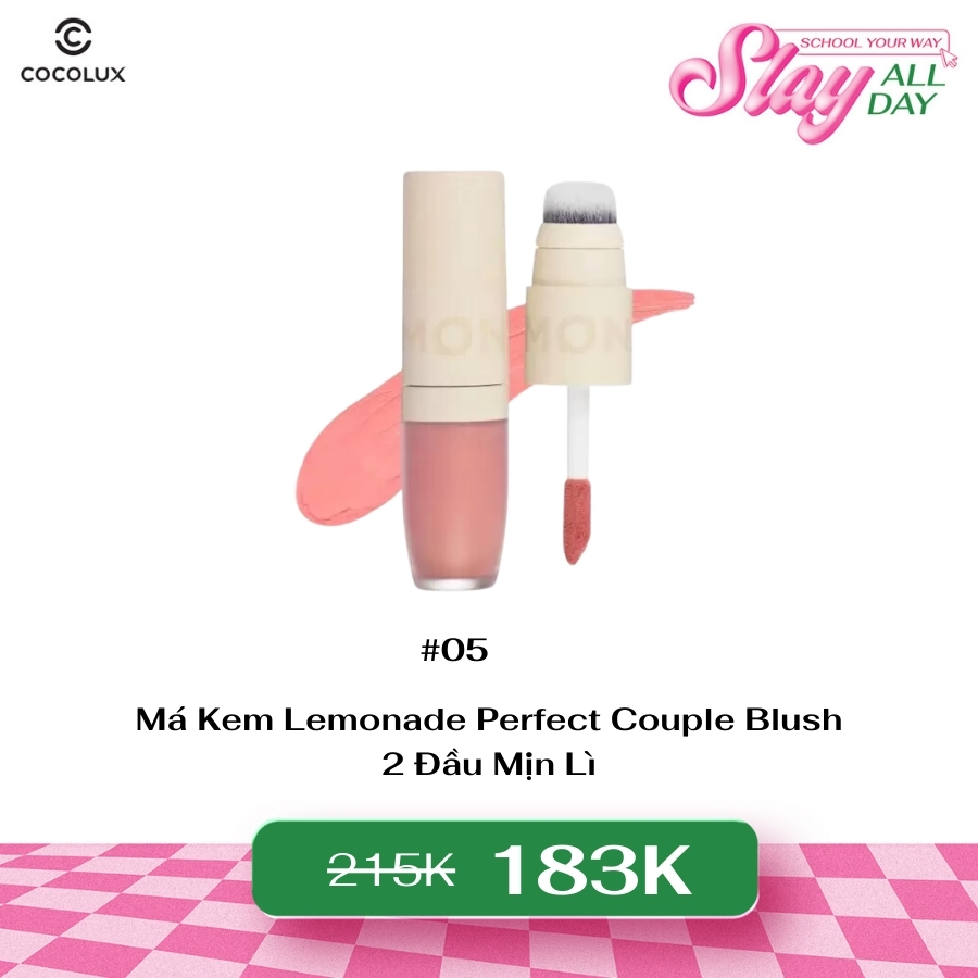 Má Kem Lemonade Perfect Couple Blush 2 Đầu Mịn Lì - Màu 05