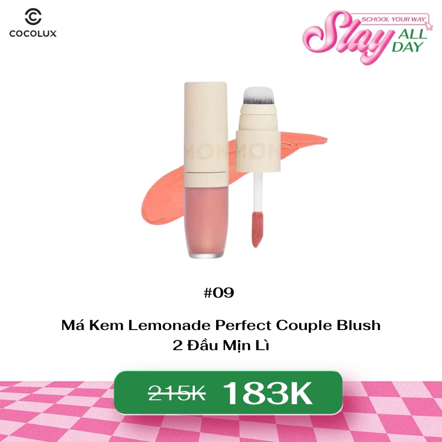 Má Kem Lemonade Perfect Couple Blush 2 Đầu Mịn Lì - Màu 09