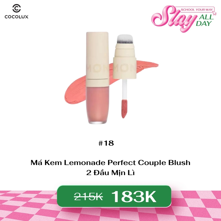 Má Kem Lemonade Perfect Couple Blush 2 Đầu Mịn Lì - Màu 18