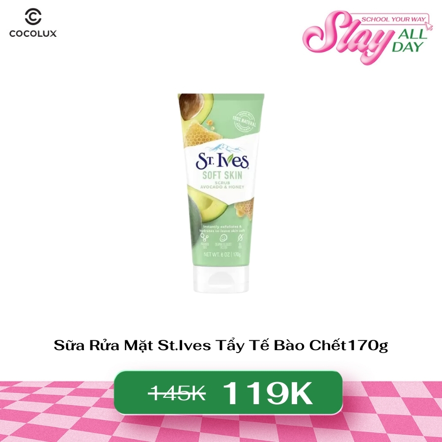 Sữa Rửa Mặt St.Ives Tẩy Tế Bào Chết - Avocado & Honey 170g