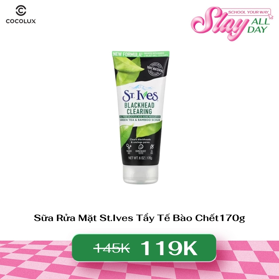 Sữa Rửa Mặt St.Ives Tẩy Tế Bào Chết - Green Tea 170g