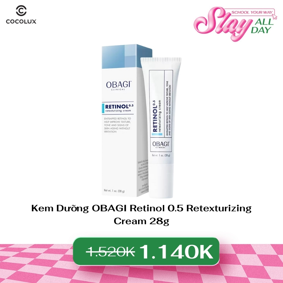 Kem Dưỡng OBAGI Retinol 0.5 Retexturizing Cream 28g