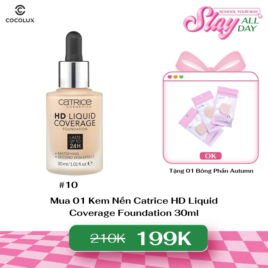 Kem Nền Catrice HD Liquid Coverage Foundation 10 30ml