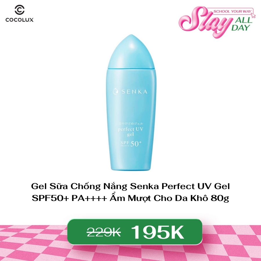 Gel Sữa Chống Nắng Senka Perfect UV Gel SPF50+ PA++++ Ẩm Mượt Cho Da Khô 80g (Mã mới)