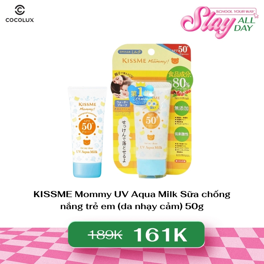 Sữa Chống Nắng Kissme Mommy UV Aqua Milk Cho Trẻ Em Và Da Nhạy Cảm 50g