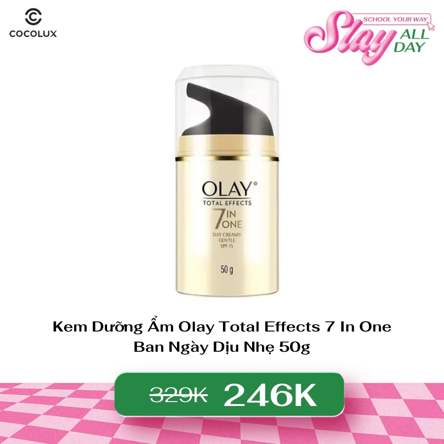 Kem Dưỡng Olay Total Effects Dịu Nhẹ Ngừa Lão Hóa Ban Ngày Total Effects 7 in One Day Cream Gentle SPF 15 50g