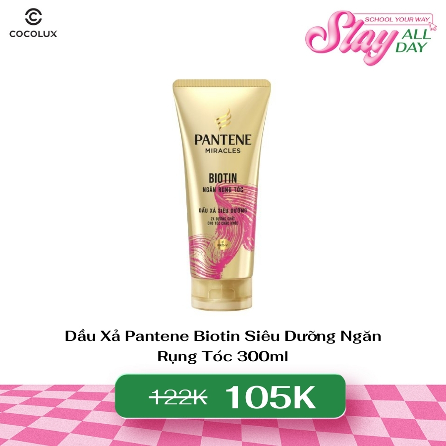 Dầu Xả Pantene Biotin Siêu Dưỡng Ngăn Rụng Tóc 300ml