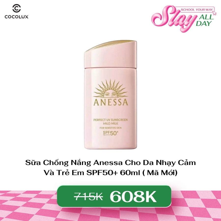 Sữa Chống Nắng Anessa Cho Da Nhạy Cảm Và Trẻ Em SPF50+ 60ml ( Mã Mới)