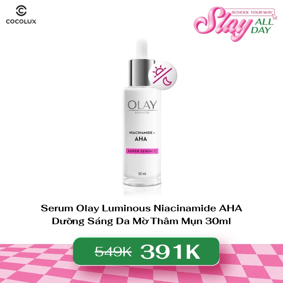 Serum Olay Luminous Niacinamide AHA Dưỡng Sáng Da Mờ Thâm Mụn 30ml