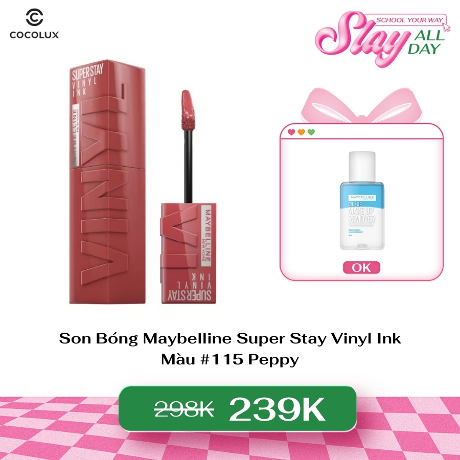 Son Bóng Maybelline Super Stay Vinyl Ink - 115 Peppy