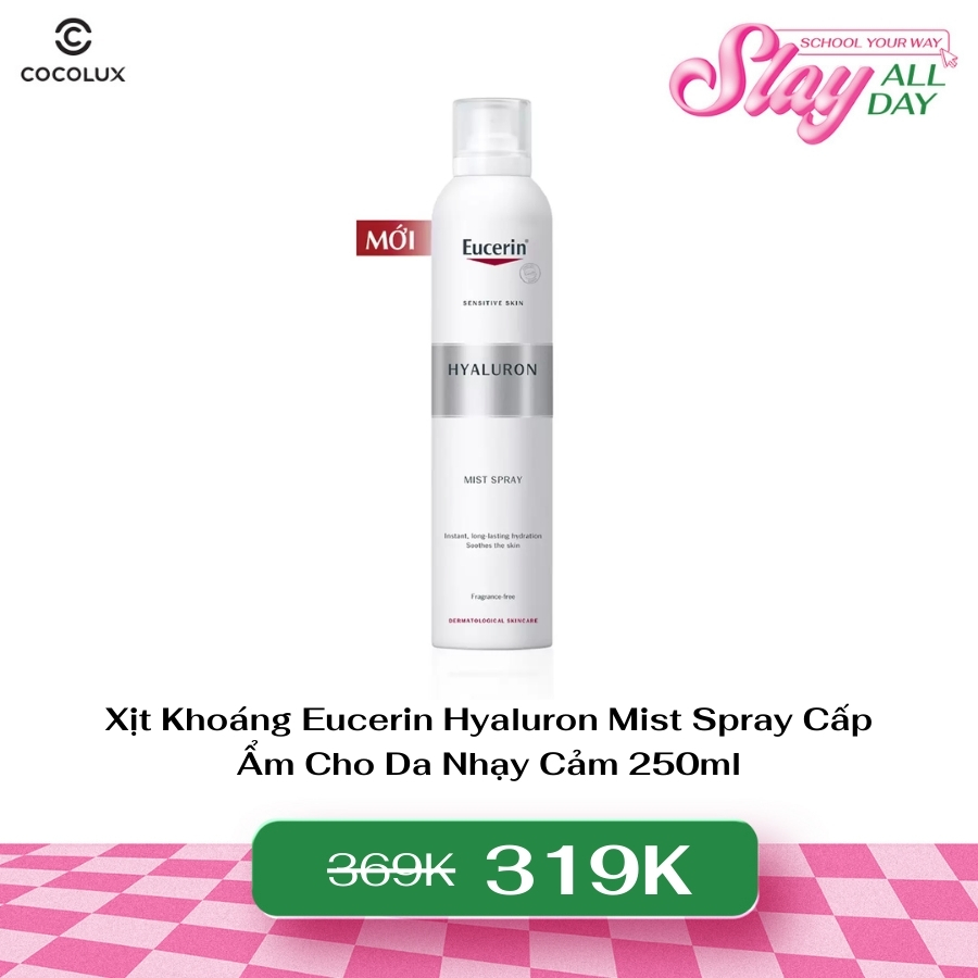 Xịt Khoáng Eucerin Hyaluron Mist Spray Cấp Ẩm Cho Da Nhạy Cảm 250ml