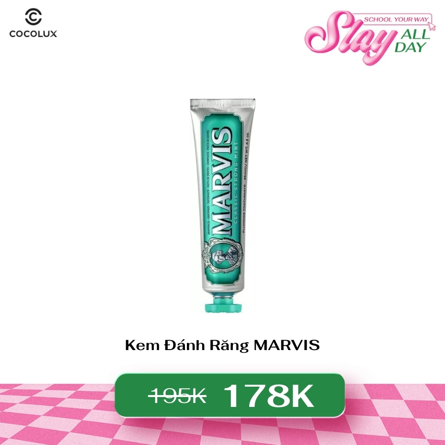 Kem Đánh Răng MARVIS Classic Strong Mint - Màu Xanh Ngọc