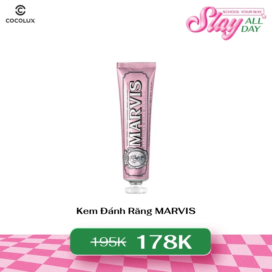 Kem Đánh Răng MARVIS Sensitive Gums Gentle Mint  Màu Hồng