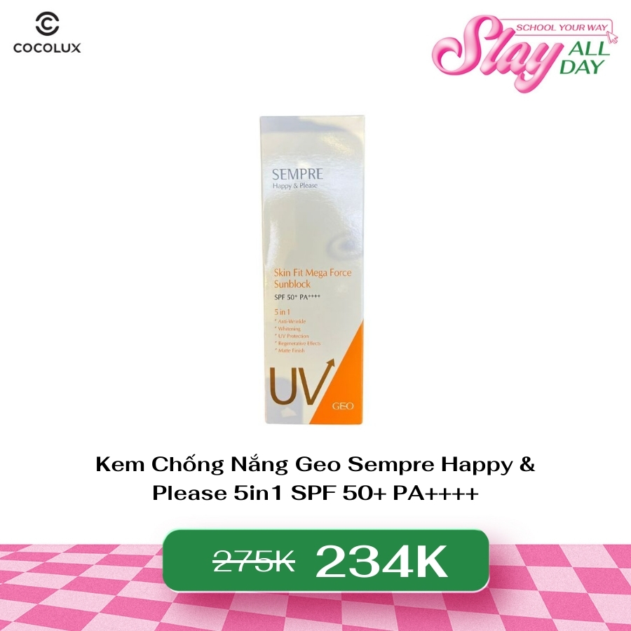 Kem Chống Nắng Geo Sempre Happy & Please 5in1 SPF 50+ PA++++