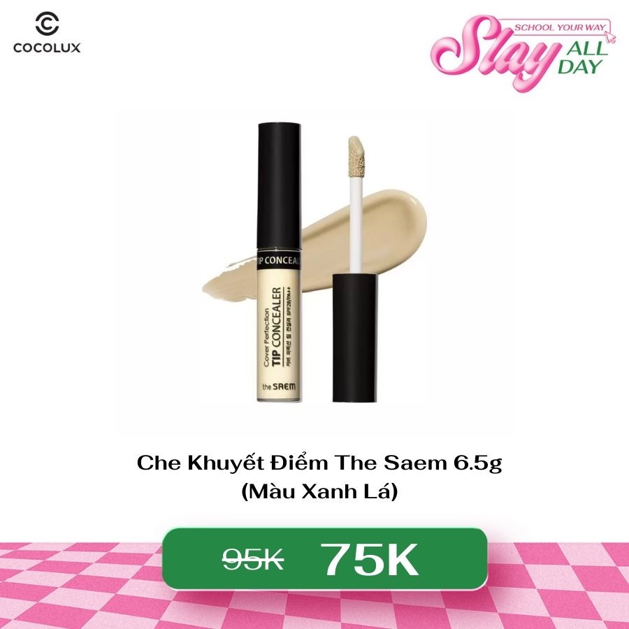 Che Khuyết Điểm The Saem Cover Perfection Tip Concealer SPF28/PA++ 6.5g - Màu: Xanh Lá