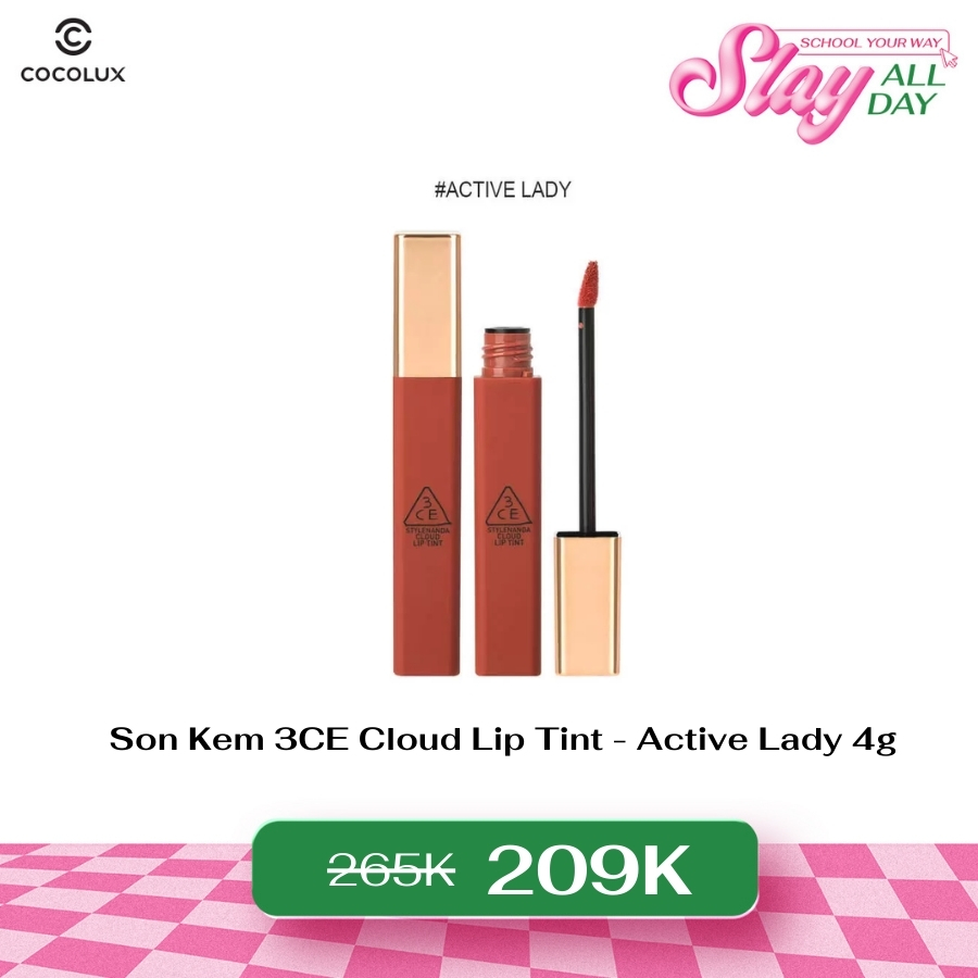 Son Kem 3CE Cloud Lip Tint - Active Lady 4g