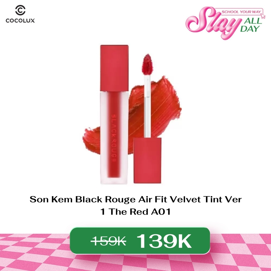 Son Kem Black Rouge Air Fit Velvet Tint Ver 1 The Red A01