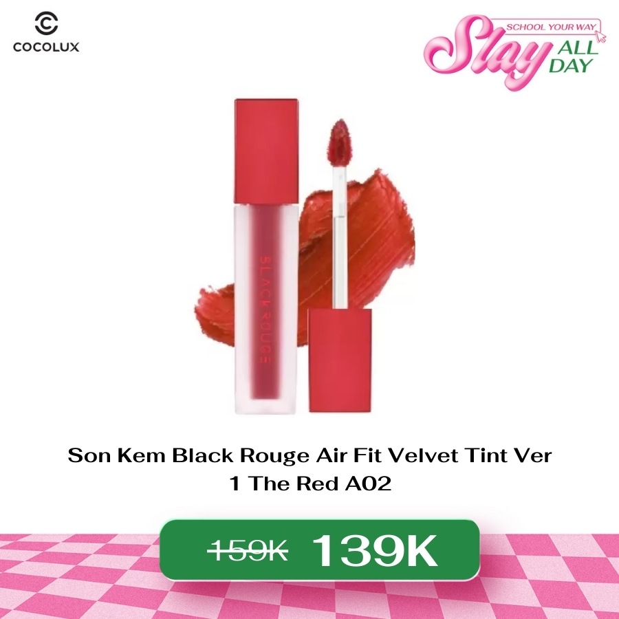 Son Kem Black Rouge Air Fit Velvet Tint Ver 1 The Red A02