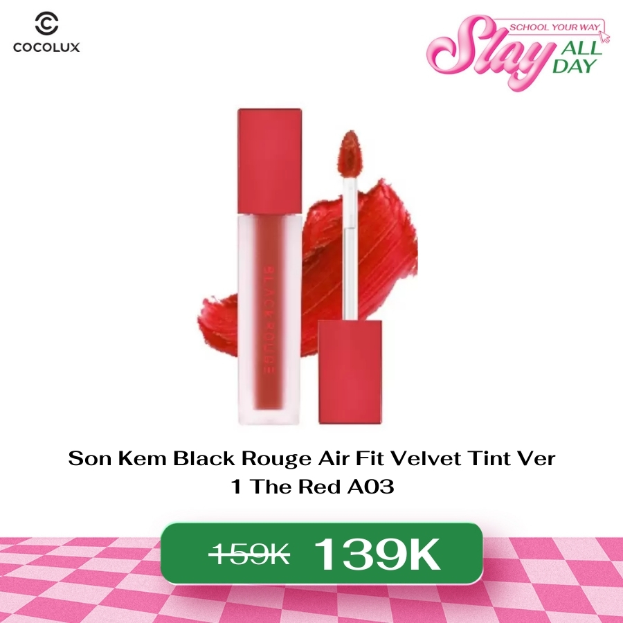 Son Kem Black Rouge Air Fit Velvet Tint Ver 1 The Red A03