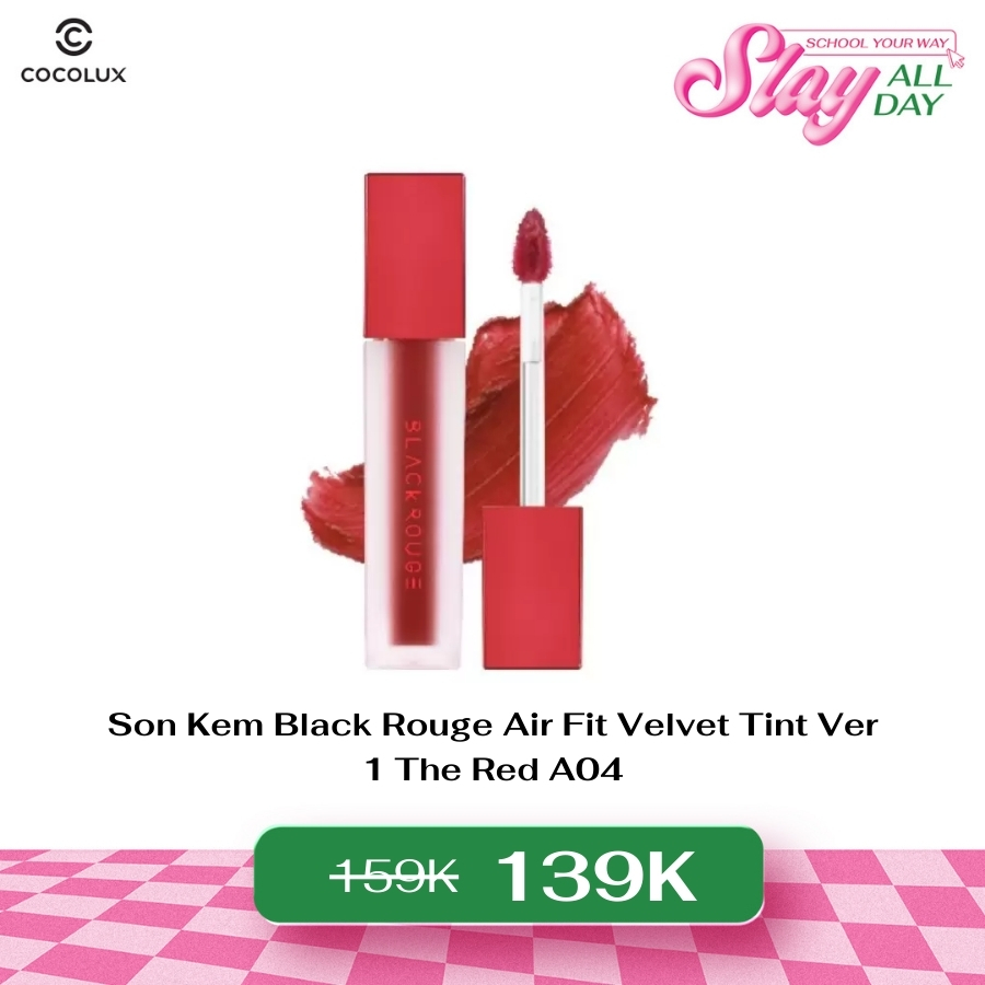 Son Kem Black Rouge Air Fit Velvet Tint Ver 1 The Red A04