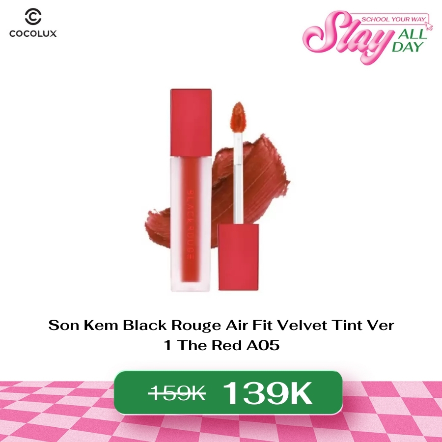 Son Kem Black Rouge Air Fit Velvet Tint Ver 1 The Red A05