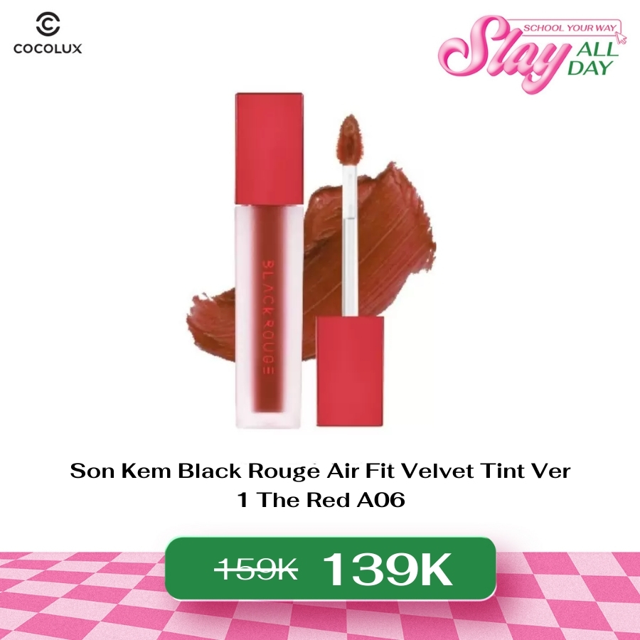 Son Kem Black Rouge Air Fit Velvet Tint Ver 1 The Red A06