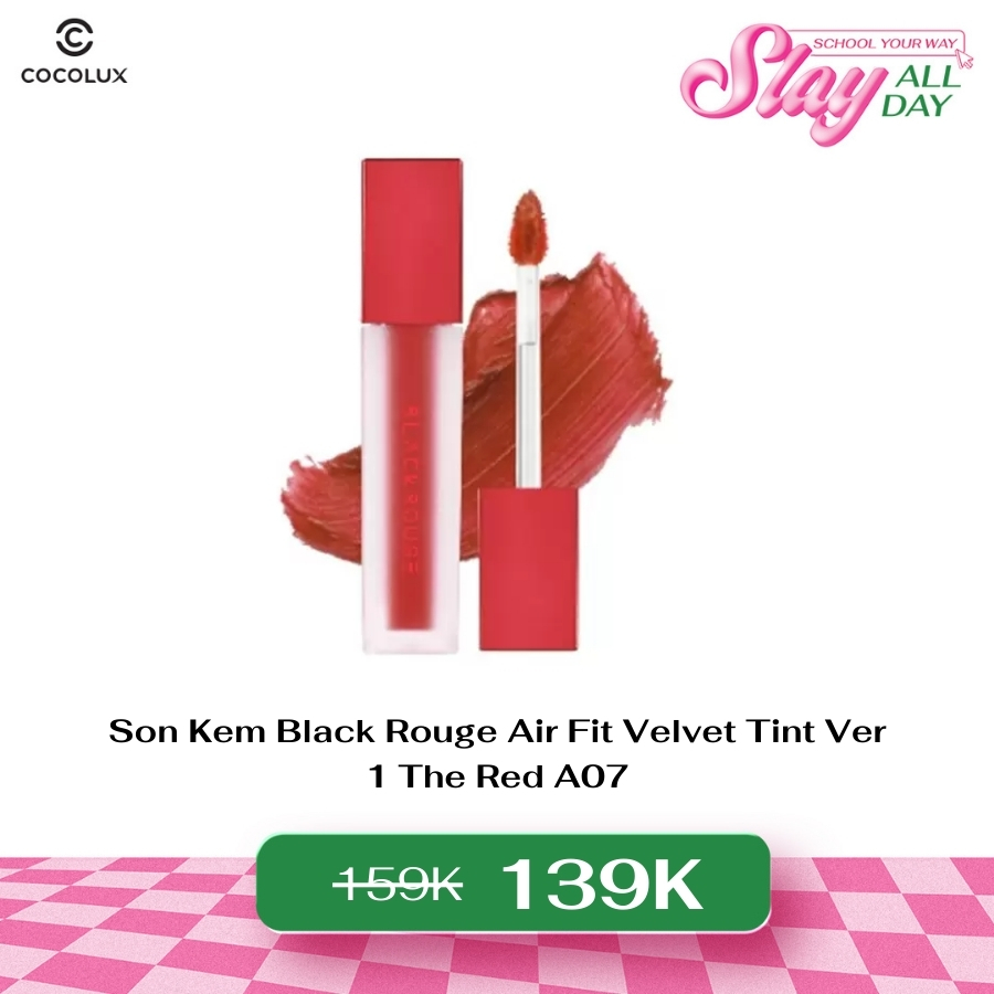 Son Kem Black Rouge Air Fit Velvet Tint Ver 1 The Red A07