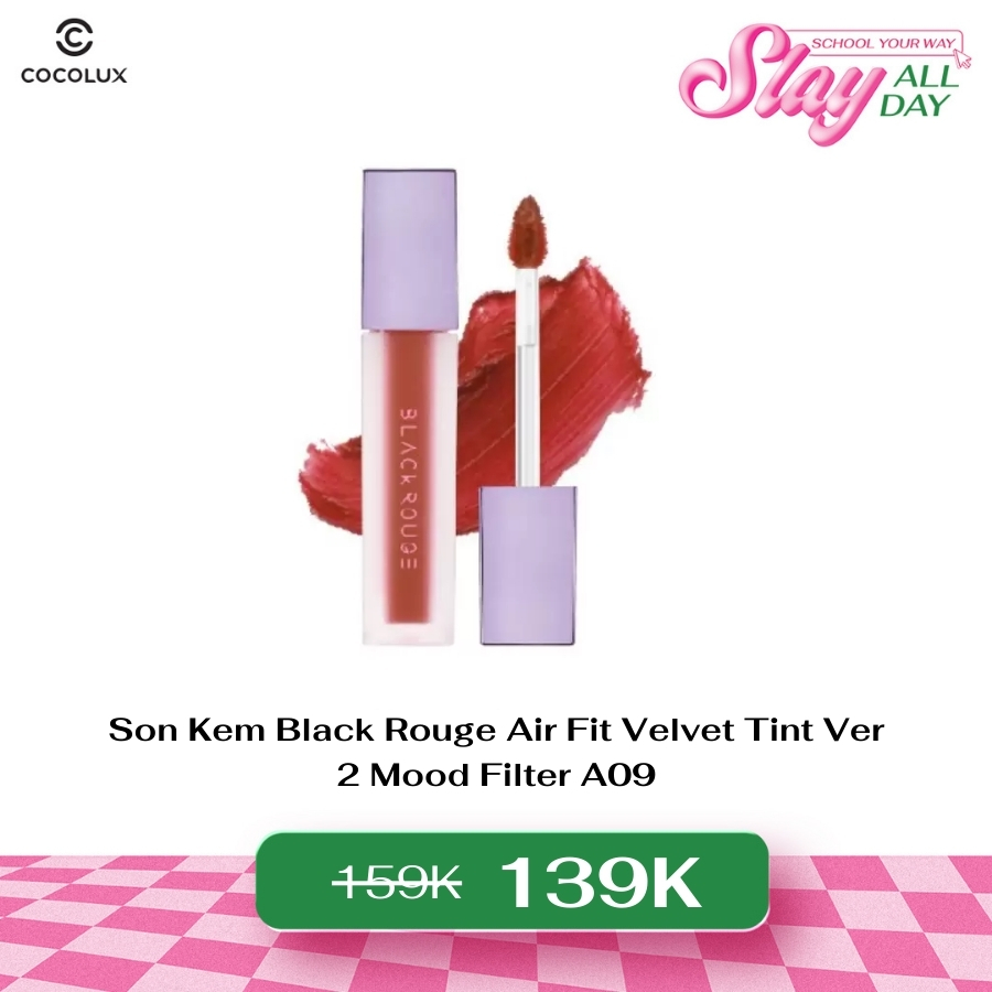 Son Kem Black Rouge Air Fit Velvet Tint Ver 2 Mood Filter A09